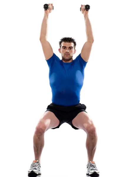 男人锻炼重量训练卧虎藏龙 — 图库照片