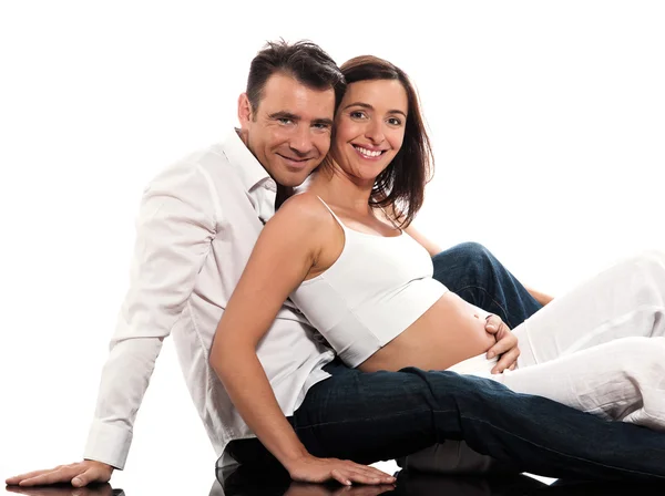 Paar erwartet Baby von schwangerer Frau — Stockfoto