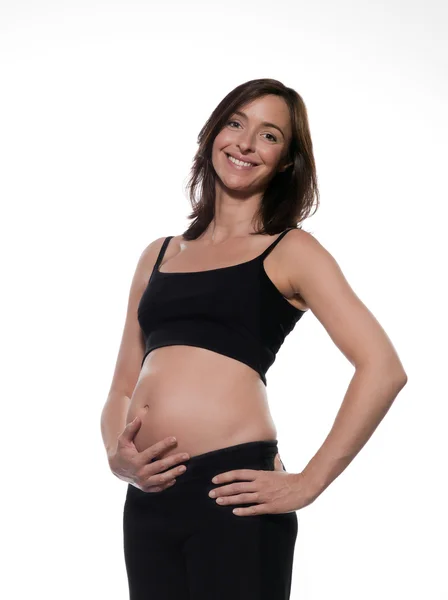 妊娠中の女性の肖像画の幸せ — ストック写真
