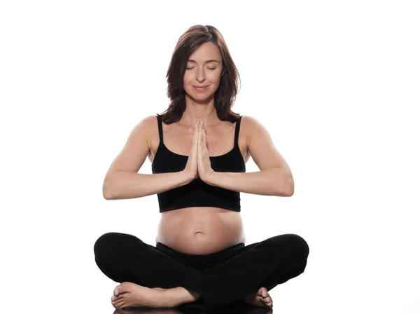 Zwangere vrouw yoga sereniteit — Stockfoto