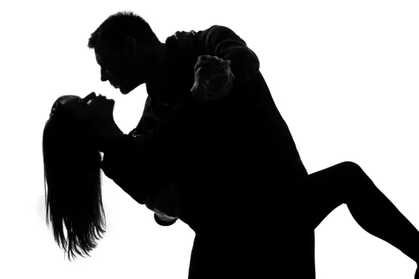 One couple lovers man and woman dancing tango — Stock Photo, Image