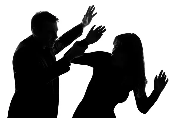 One couple man and woman domestic violence — Stock Photo, Image