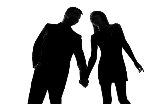 Одна пара мужчина и женщина рука об руку — стоковое фото
