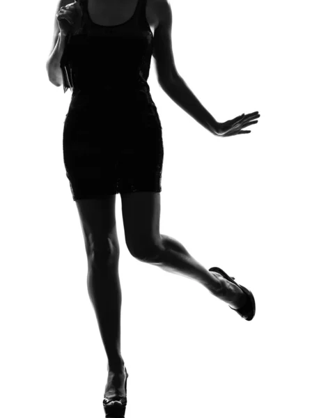 Stijlvolle silhouet vrouw benen — Stockfoto