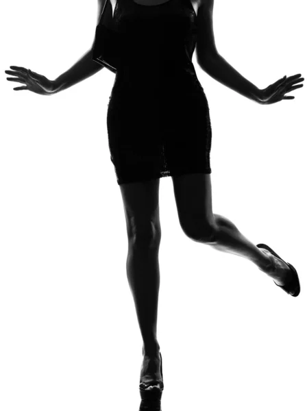 Stijlvolle silhouet vrouw benen — Stockfoto