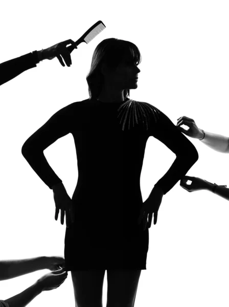 Stylish silhouette woman fashion model — Stock Photo, Image