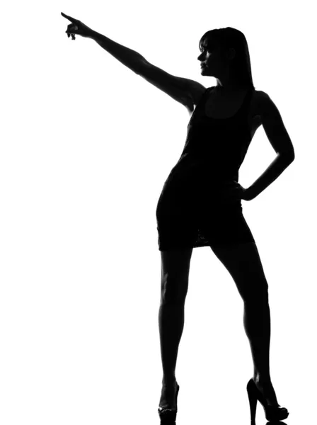 Stijlvolle silhouet vrouw danser dansen pose — Stockfoto