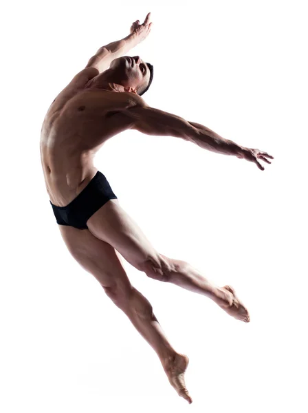 Homem dançarino ginástica salto — Fotografia de Stock