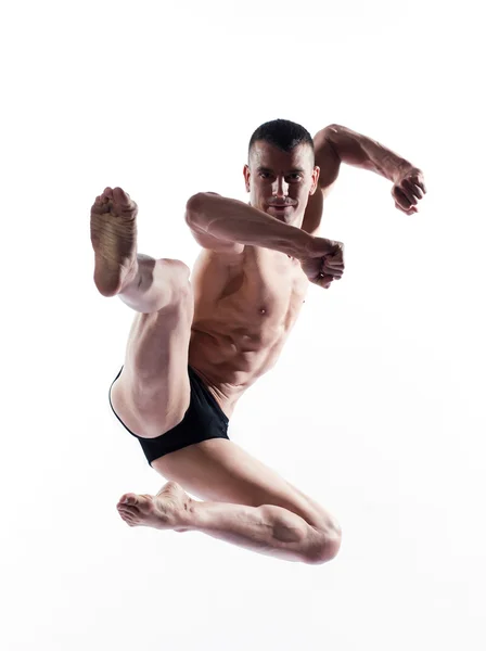 남자 댄서 체조 점프 — 스톡 사진