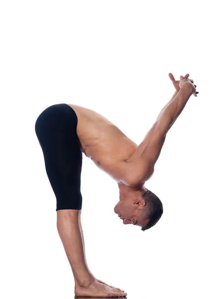 Mężczyzna gimnastyka rozciąganie postawy — Zdjęcie stockowe