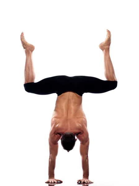 Adam yoga amut tam uzunlukta jimnastik akrobasi — Stok fotoğraf