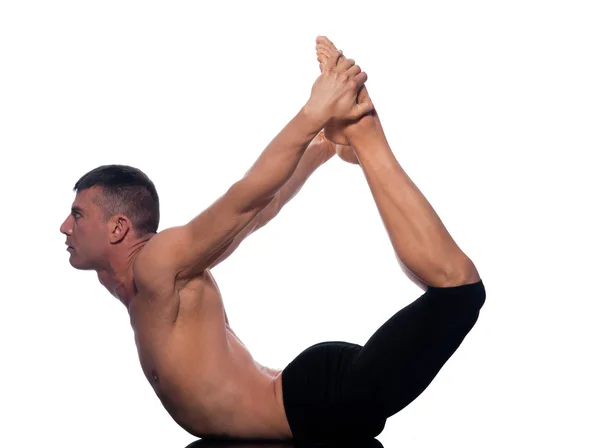 Man urdhva dhanurasana upward bow pose yoga — Stock Photo, Image