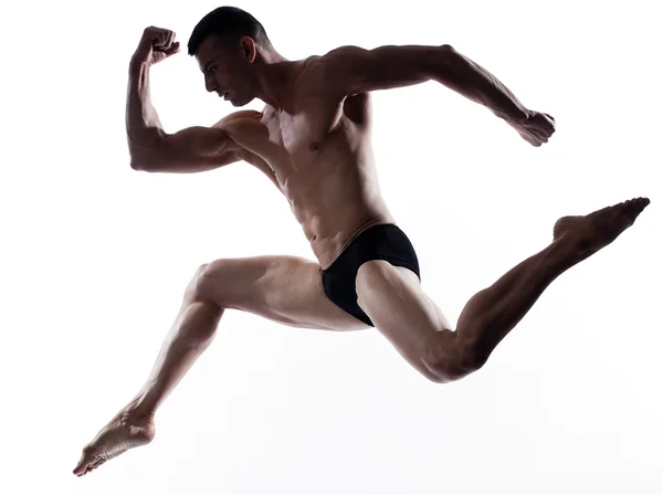 Чоловік танцюрист гімнастичний стрибок — стокове фото