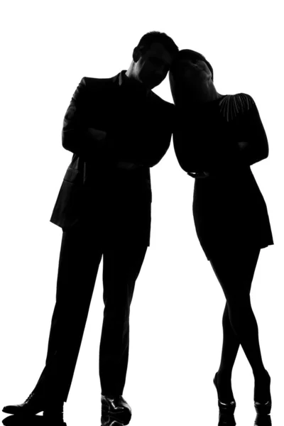 One couple man and woman standing face to face — Stock Photo, Image