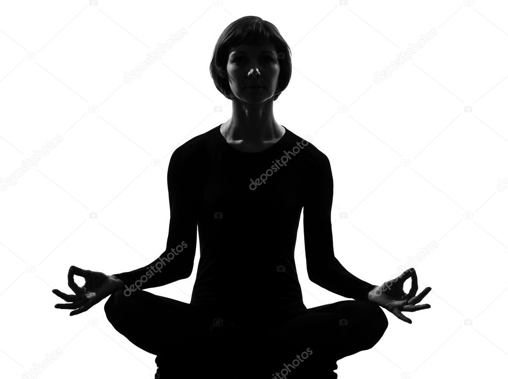 Woman lotus pose yoga Padmasana