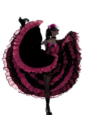 Woman dancer dancing french cancan clipart