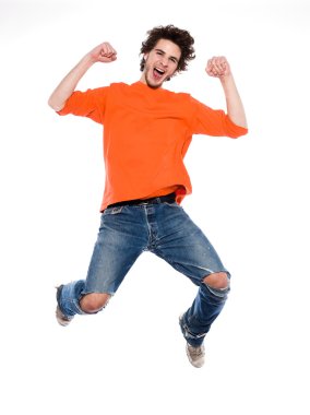 Young man screaming happy joy clipart