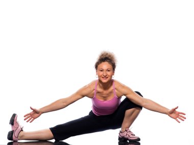 Woman stretching posture clipart