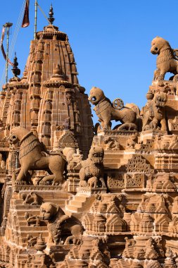 Rooftop of jain temples in jaisalmer rajasthan india clipart