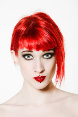 Komik ve seksi ifade Kızıl saçlı kız
