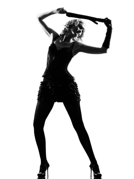 Femme silhouette élégante — Photo