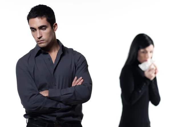 Couple relationship problems dispute woman crying — Stock Photo, Image