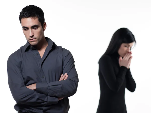 Couple relationship problems dispute woman crying — Stock Photo, Image