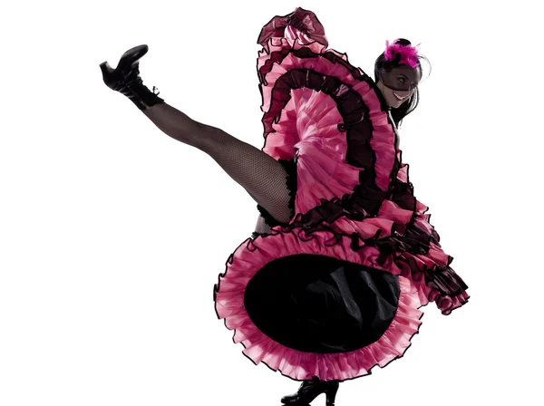 Жінка танцює французька канна — стокове фото