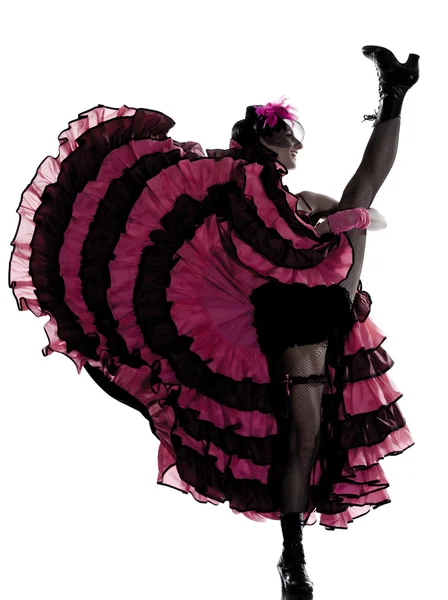 Mulher dançarina dançando francês cancan — Fotografia de Stock