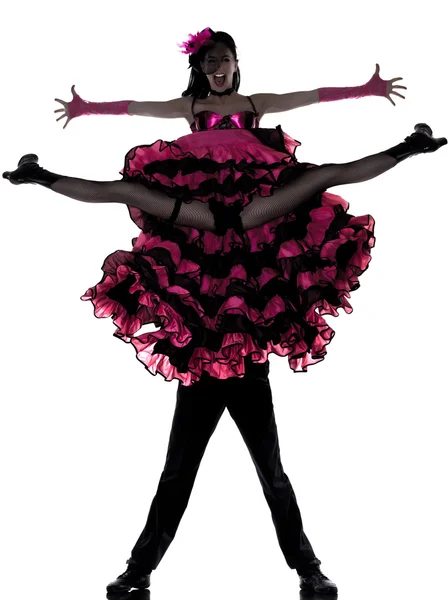 カップルの男性女性ダンサーの踊りのフレンチ ・ カンカン — ストック写真