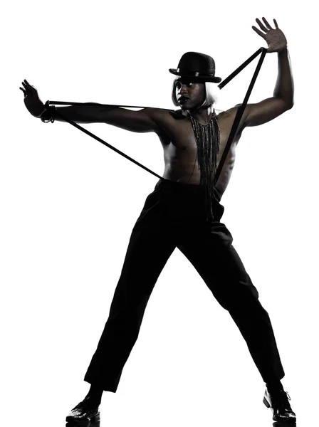 Homem dançarino dança cabaré burlesco — Fotografia de Stock