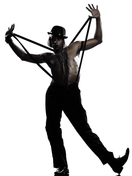 Hombre bailarín bailando cabaret burlesque —  Fotos de Stock