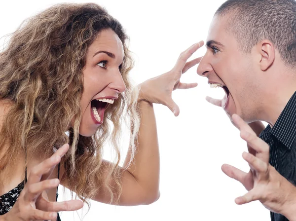 Couple Portrait Screaming — Stock Photo, Image