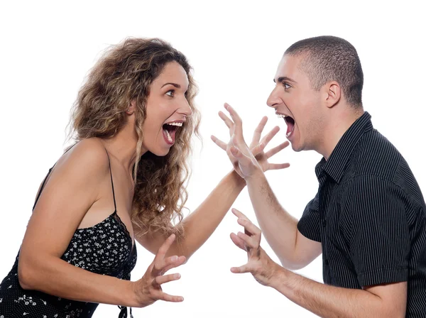 Casal Retrato disputa gritando — Fotografia de Stock