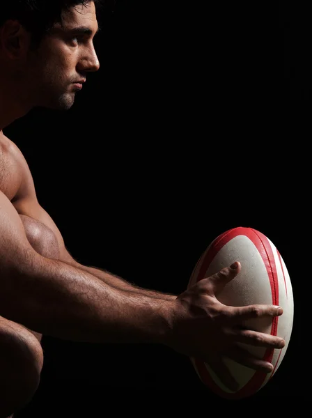 Sexy naakt rugby man portret — Stockfoto