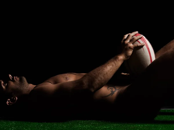 Sexy nagie rugbyman — Zdjęcie stockowe