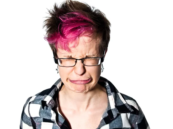 Close-up of a trendy woman crying — Stock Photo, Image