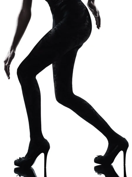 Donna gambe silhouette — Foto Stock