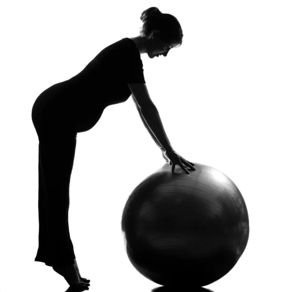 Schwangere Frau Fitness-Workout Pilates — Stockfoto