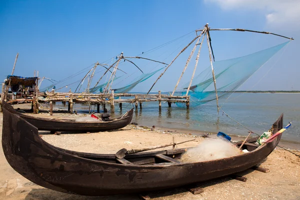 Kinesiska fisknät i cochin — Stockfoto