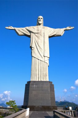 Christ the Redeemer statue corcovado rio de janeiro brazil clipart