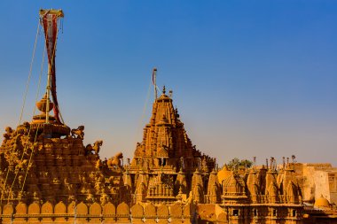 Rooftop of jain temples of jaisalmer clipart