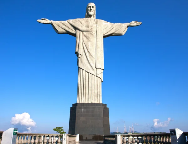 Cristo Redentore statua corcovado rio de janeiro brasiliana — Foto Stock
