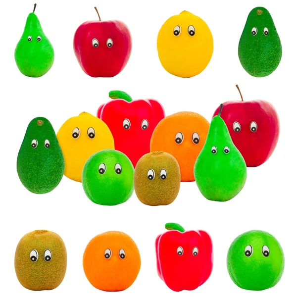 Groenten en fruit met ogen — Stockfoto