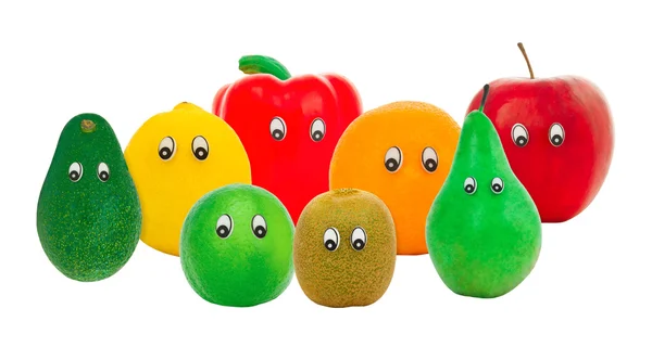 Ovoce a zeleniny s očima — Stock fotografie