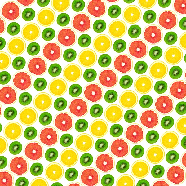 Mønster fra kiwi, sitron og grapefrukt – stockfoto