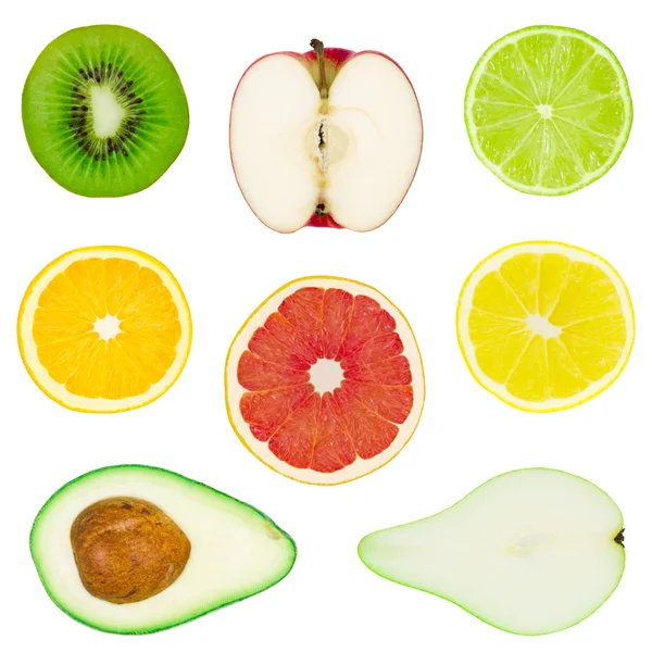 Kolekce izolované ovoce — Stock fotografie
