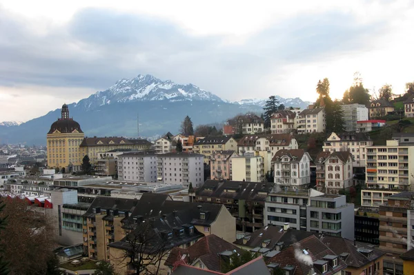 stock image Luzern on a background of mountains