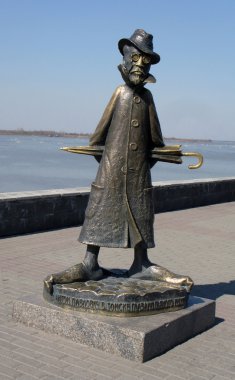 Monument to writer Anton Chekhov clipart