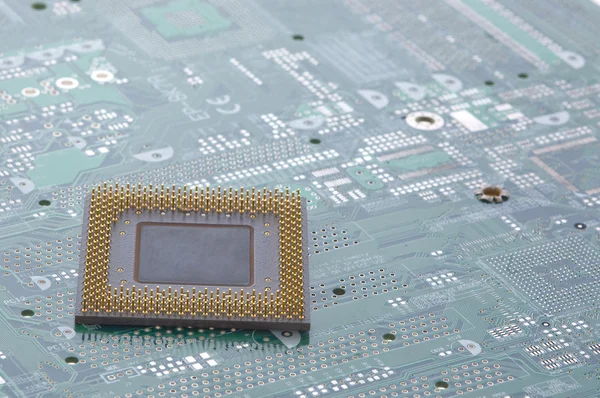 CPU op de systeemkaart — Stockfoto